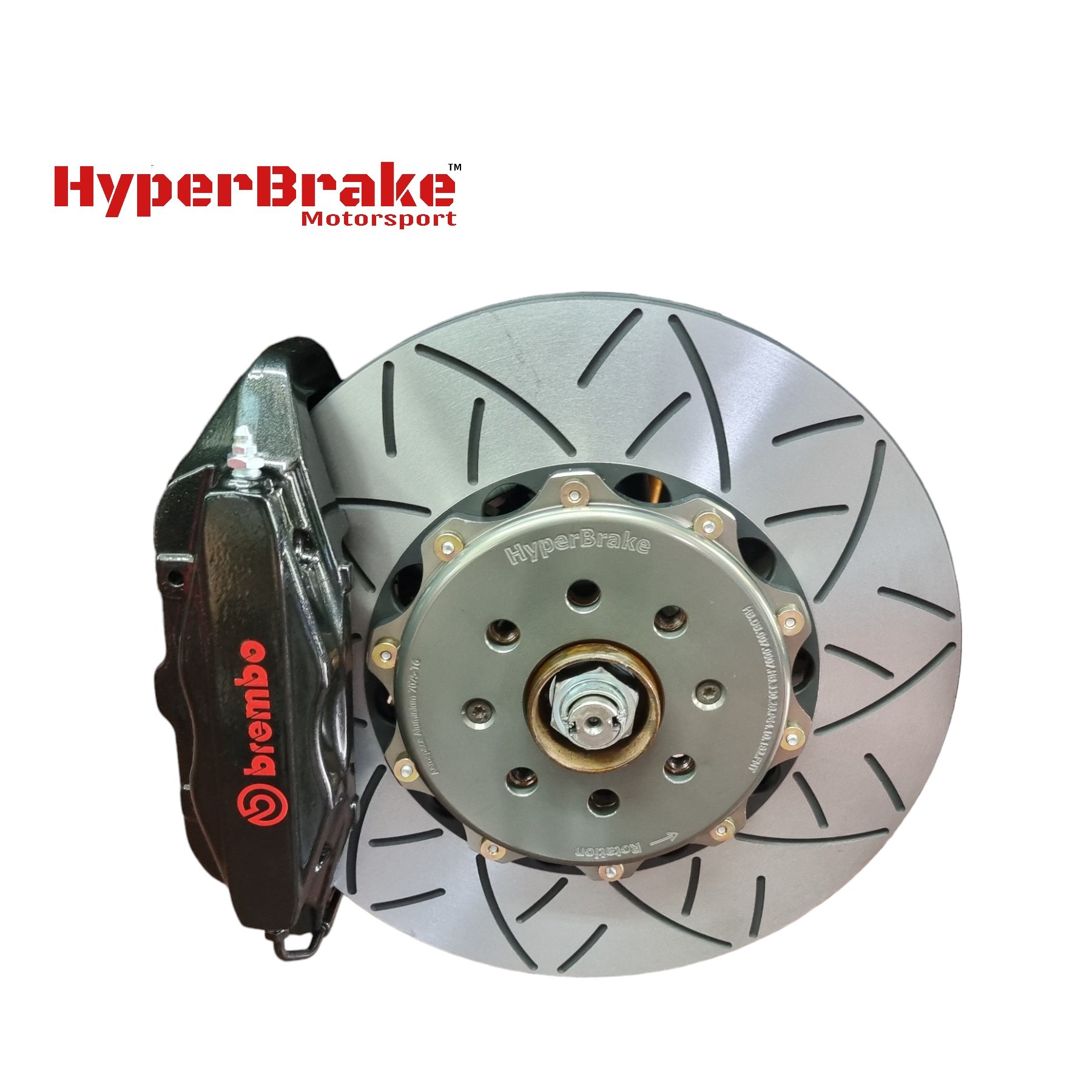 HyperBrake Motorsport Front 4pot Big Brake Kit for Lancia Delta III with Brembo calipers and 2-Piece Full Floating Brake Rotors 330x28mm